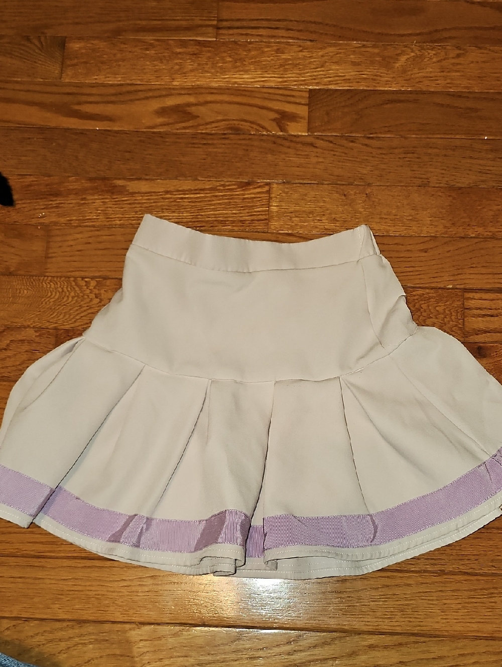 SHEIN Cream Mini Skirt with Lavender Trim